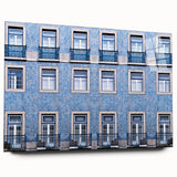 Acrylic print of Lisbon scenery in muted earth tones, ideal for bedroom or dining room art.