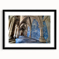Colorful abstract art print of Porto scenery in vibrant hues on a large framed canvas, ideal for living room decor.