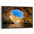 Black and white landscape art painting of a European scene on framed canvas, ideal for bedroom wall decor.