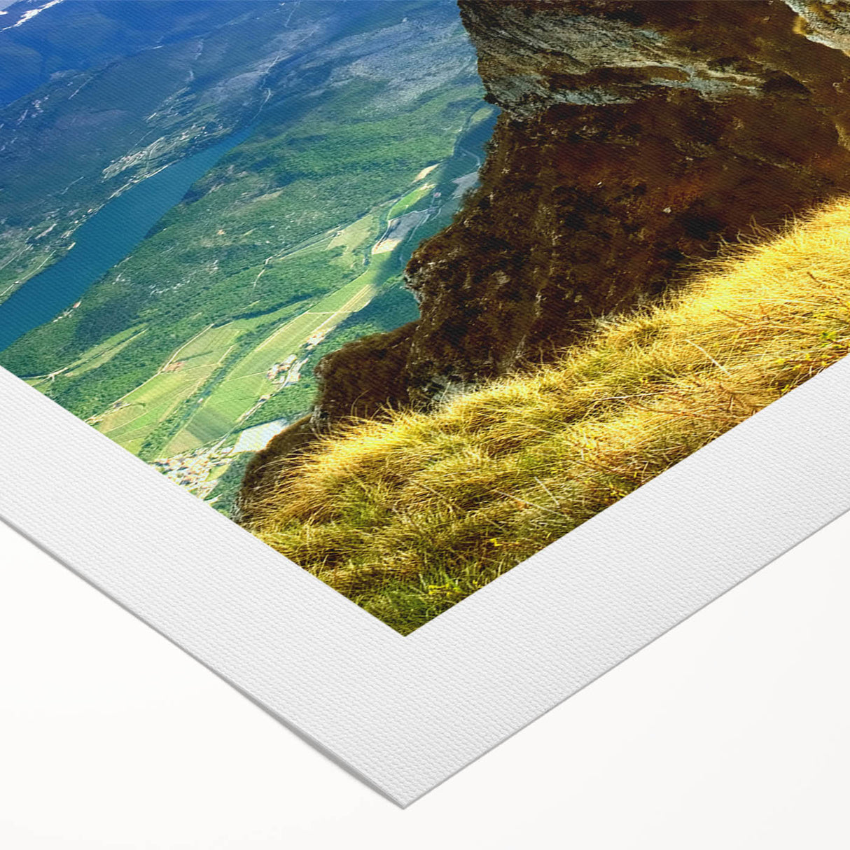 Art Deco poster of a Romanian landscape in muted earth tones on a rolled canvas, suitable for dining room decor.
