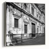 Framed canvas of a vintage Barcelona landscape painting in muted colors.