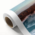 Art Deco poster of a Canary Islands landscape in pastel hues on rolled canvas, ideal for nursery wall art.