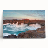 Black and white photo of a European street scene on a large stretched canvas, ideal for kitchen wall art.