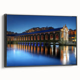 Black and white landscape art painting of Geneva, framed canvas, ideal for bedroom wall decor.