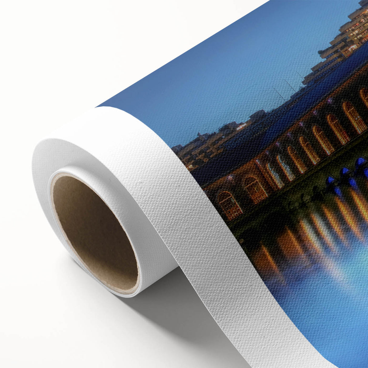Art deco poster of Geneva scenery in pastel shades on rolled canvas, ideal for nursery wall art.