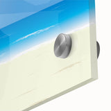 Large abstract wall art depicting Acapulco scenery in mid-century modernist style on acrylic glass.