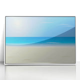 Art deco poster of Acapulco scenery in vibrant colors on a white framed acrylic, ideal for modern art wall decor or nursery.