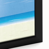 Extra large framed canvas of a textured, colorful Acapulco scenery in black, ideal for living room decor.