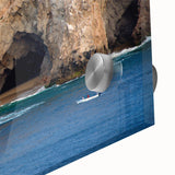 Large abstract wall art of Baja California scenery in muted earth tones on acrylic glass, ideal for dining room ambiance.