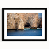 Extra large framed abstract art print of Baja California scenery in vibrant colors on textured canvas.
