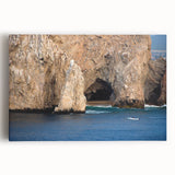 Black and white photo of Baja California scenery on stretched canvas, ideal for kitchen art.