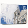 Acrylic print of Cabo San Lucas scenery with vibrant ocean blues and sandy beige, ideal for bedroom or dining room decor.
