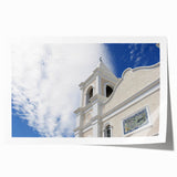 Extra large wall art print of Cabo San Lucas scenery on rolled canvas, featuring vibrant blue and sandy hues.