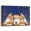 Black and white framed canvas of Mexico City landscape, ideal for bedroom wall decor.