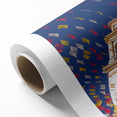 Art Deco poster of Mexico City skyline in pastel shades on rolled canvas, ideal for nursery wall art.