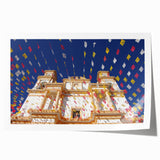 Extra large rolled print depicting Mexico City scenery in muted earth tones, ideal for art wall dining room.