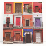 Vintage poster art of Guanajuato, Mexico, with colorful buildings on stretched canvas, ideal for living room decor.