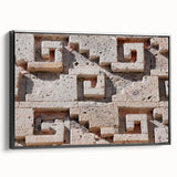 Black and white framed canvas of Oaxaca landscape, in a vintage poster style, suitable for bedroom decor.