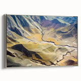 Framed canvas featuring a landscape art painting of a Middle Eastern scenery in colorful tones.