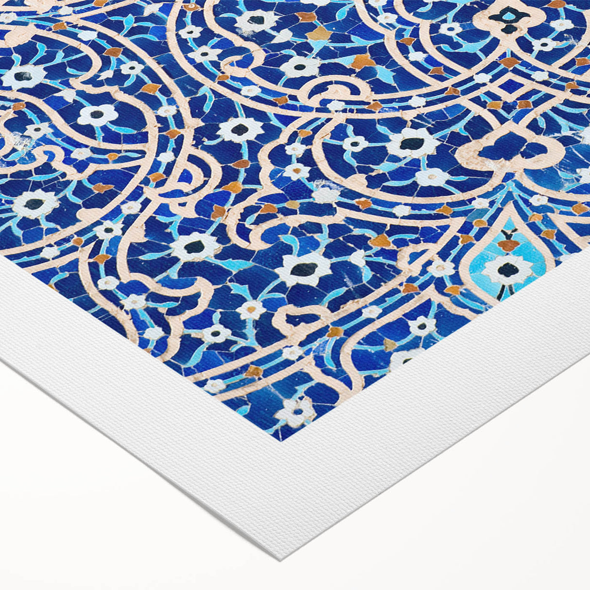 Art deco poster of an Iranian landscape in earthy tones on rolled canvas, ideal for dining room wall art.