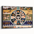 Black and white framed canvas of Jerusalem landscape, ideal for bedroom wall art.