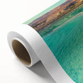 Art deco poster featuring a serene Jordanian landscape in soft earth tones on rolled canvas, ideal for nursery wall art.