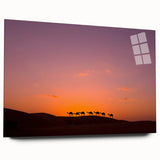 Large abstract acrylic print of a Middle Eastern scenery in earth tones, ideal for bedroom or dining room art.