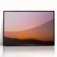 Large abstract wall art featuring a Middle Eastern Oman scenery in muted earth tones, framed in black acrylic.