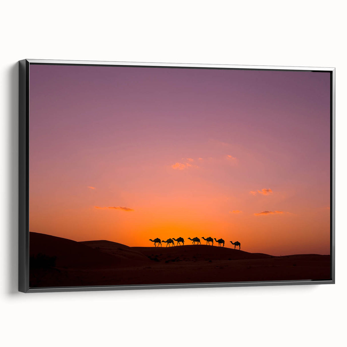 Black and white landscape art of Oman on a framed canvas, suitable for bedroom wall decor.