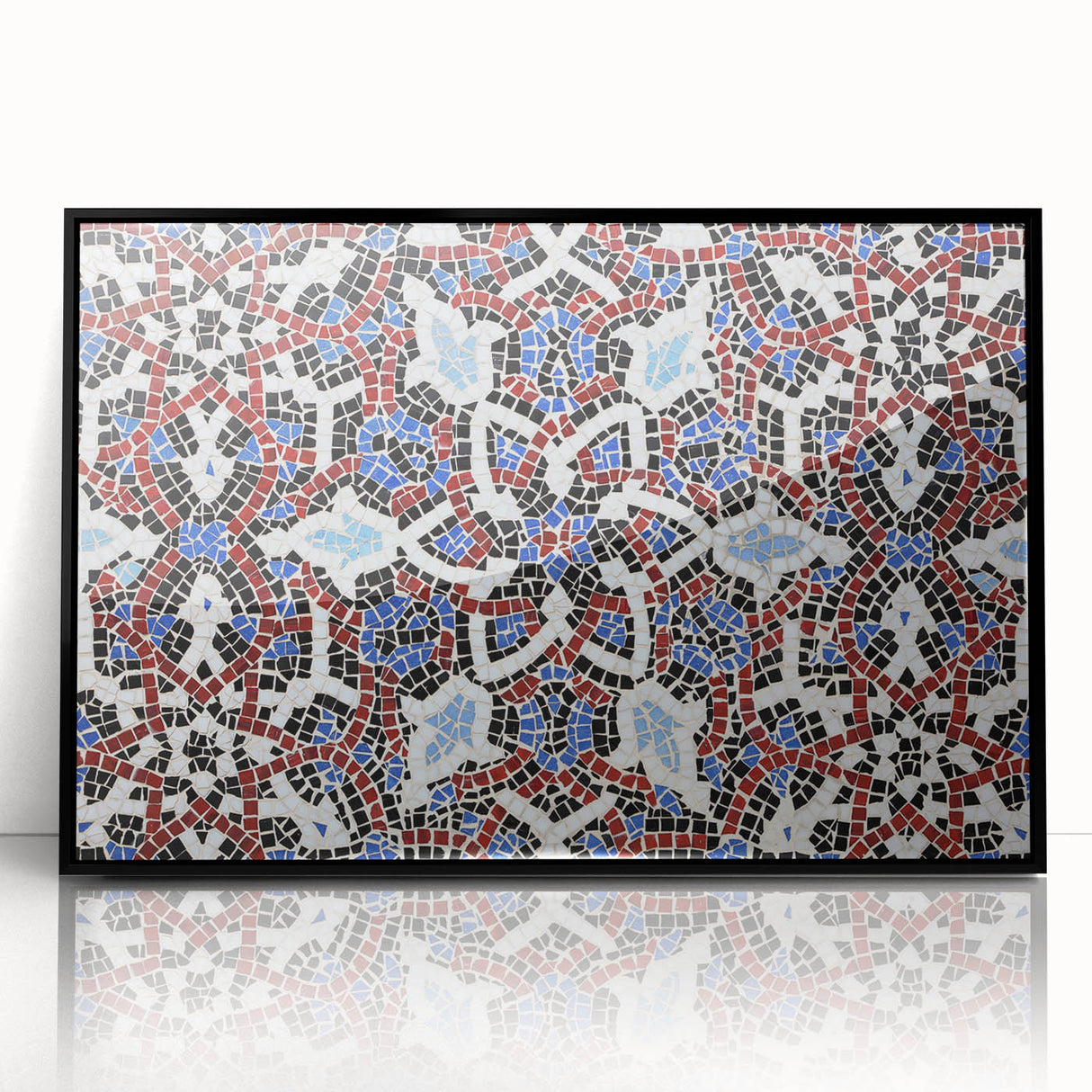 Large abstract wall art of Qatar scenery in black frame, acrylic print, ideal for modern art wall decor.
