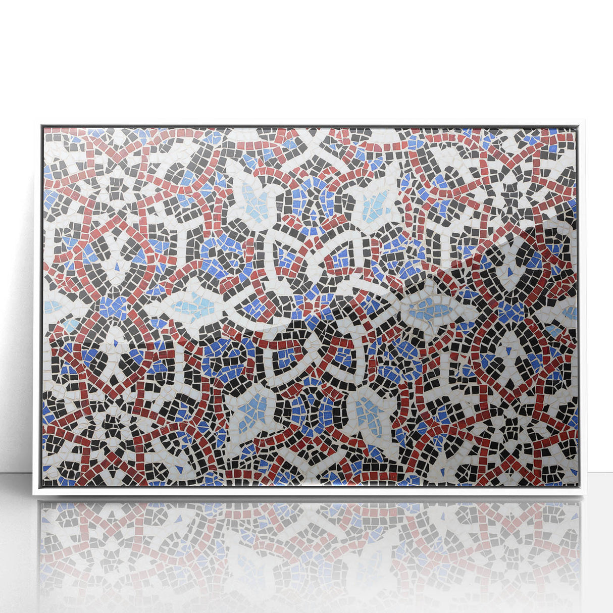 Art deco poster of a Qatar scenery in muted colors on a framed acrylic, ideal for modern art wall decor.