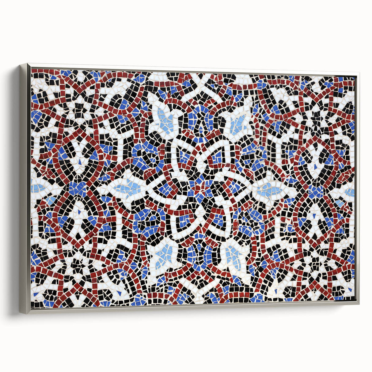 Framed canvas depicting a vintage-style landscape of Qatar with colorful and black elements, ideal for living room decor.
