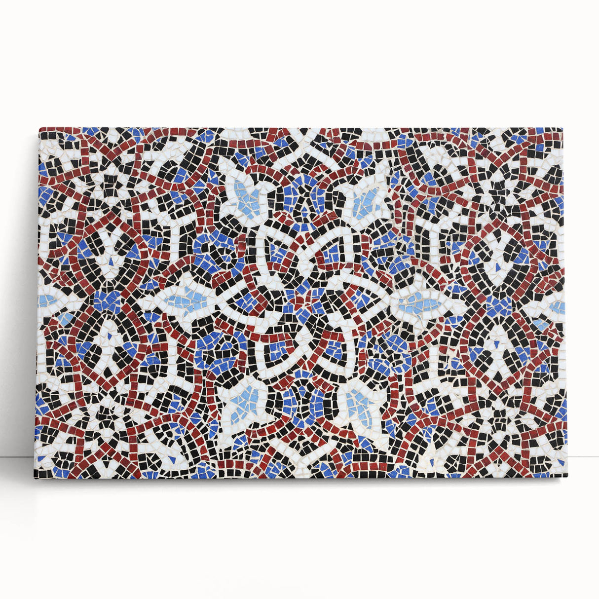 Black and white stretched canvas featuring a panoramic view of the Middle Eastern Qatar scenery.