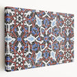 Side view of a stretched canvas depicting a Middle Eastern Qatar scenery in muted earth tones, suitable for kitchen wall art.