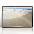 Large abstract wall art depicting a Middle-Eastern landscape in muted earth tones on a framed acrylic.
