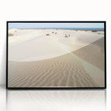 Large abstract wall art depicting a Middle-Eastern landscape in muted earth tones on a framed acrylic.