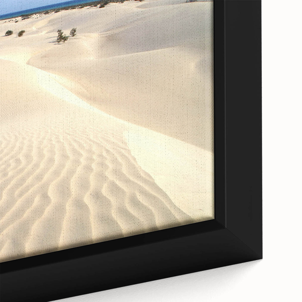 Extra large framed canvas featuring a textured, colorful Middle Eastern scenery in black with vibrant accents.