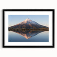 Abstract art print of Taranaki in New Zealand, featuring colorful, textured strokes on a large framed canvas.
