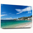 Acrylic print of Wellington, New Zealand with vivid blue and green tones, ideal for dining room decor.