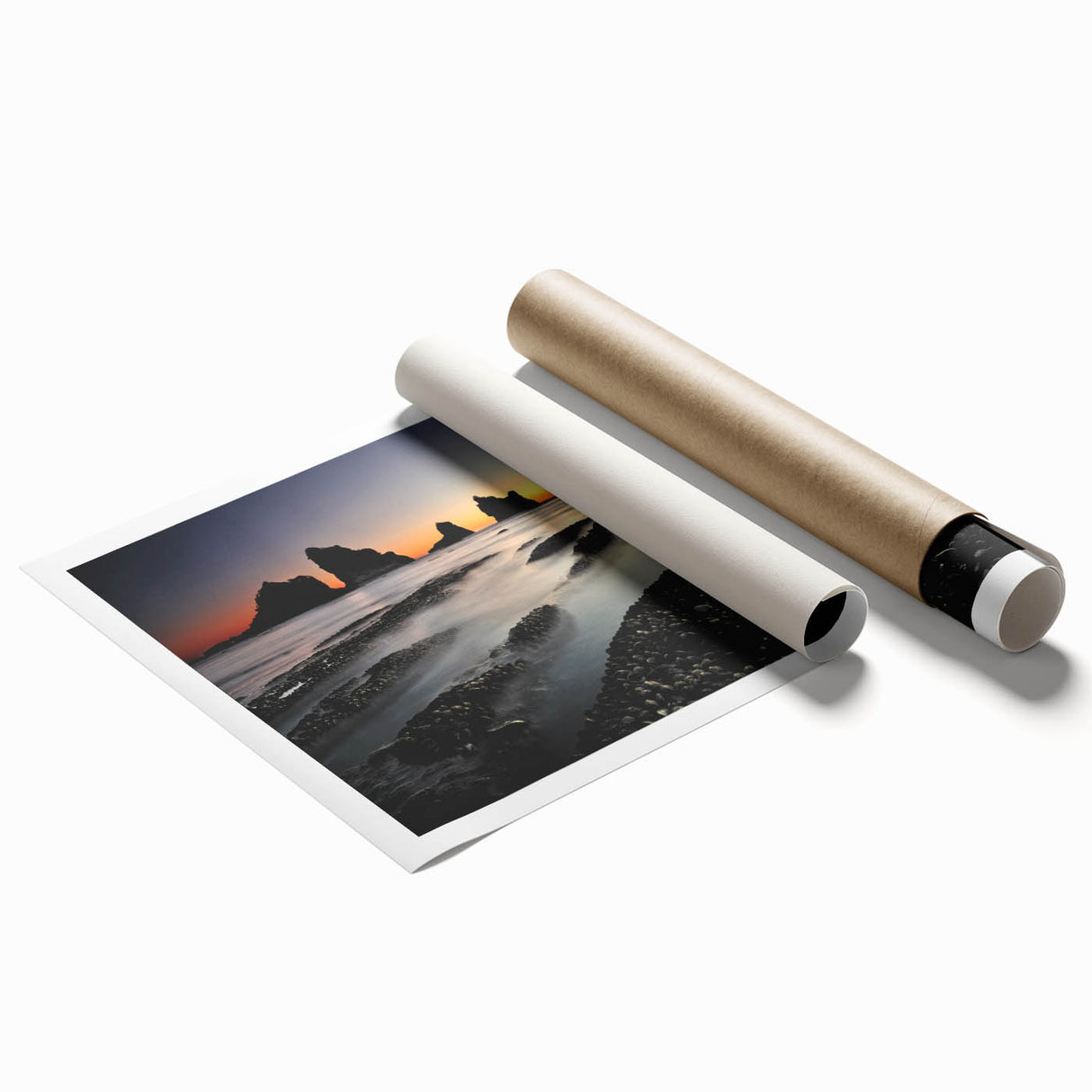 Extra large rolled print of a serene New Zealand West Coast scenery, featuring soft pastel shades.
