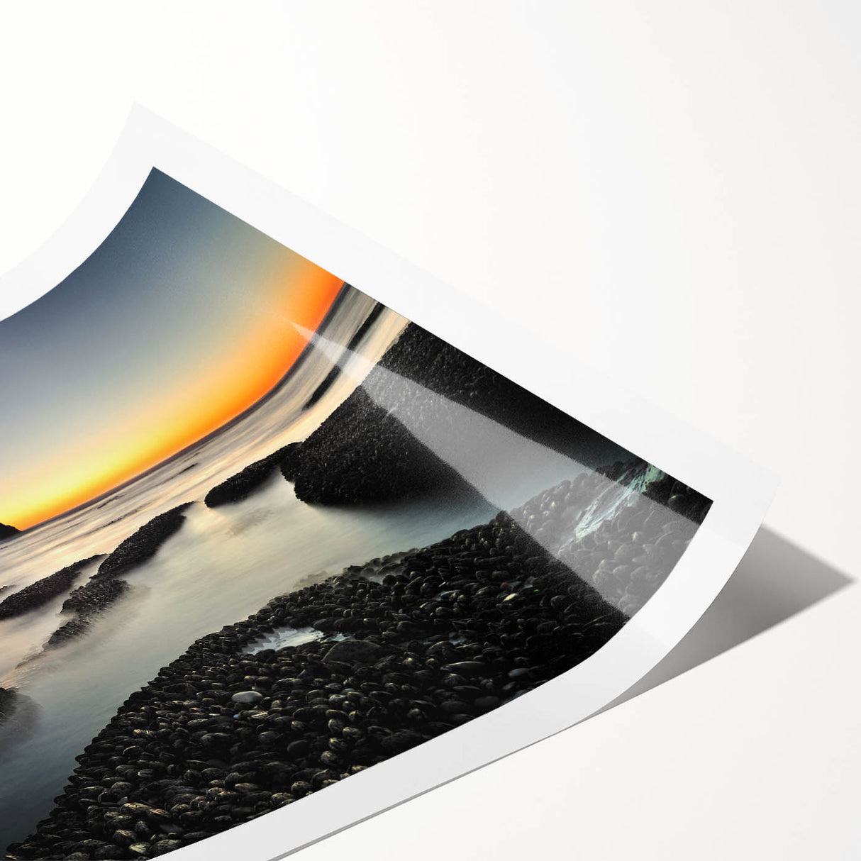 Extra large wall art of New Zealand's West Coast scenery on a rolled print, featuring muted earth tones.