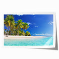 Extra large rolled print of a serene Oceania landscape with vibrant green and blue tones, ideal for art wall dining room.