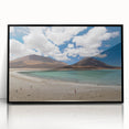 Large abstract wall art depicting a Bolivian landscape in muted earth tones on a framed acrylic panel.