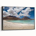 Black and white framed canvas of a Bolivian landscape, ideal for bedroom wall art.