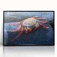 Large abstract wall art depicting a serene Galapagos landscape in soft earth tones on a framed acrylic.