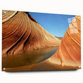 Acrylic print of Arizona's Coyote Buttes landscape, in natural earth tones, ideal for bedroom or dining room decor.