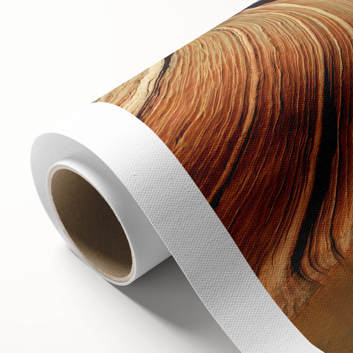 Art deco poster of Arizona's Coyote Buttes in soft earth tones on rolled canvas, ideal for nursery wall art.
