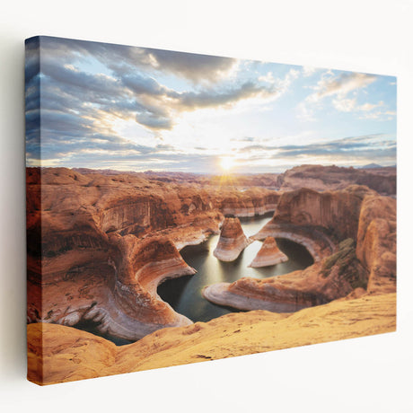 Large art print of Glen Canyon, Arizona, on stretched canvas, displaying earth tones, ideal for kitchen wall art.