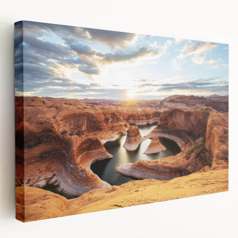 Large art print of Glen Canyon, Arizona, on stretched canvas, displaying earth tones, ideal for kitchen wall art.