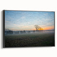 Black and white framed canvas of an Arkansas landscape, featuring vintage poster art style, ideal for bedroom wall decor.